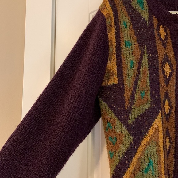 VTG Wilroy Wool Blend Southwest Aztec Geo Cardigan Sweater Women Medium Western - Picture 6 of 11